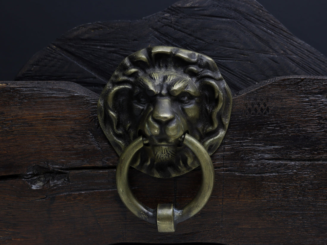 Vintage Brass Lion Door Knocker, Entry Door Hardware | Antique Door Knocker| Unique Gift Ideas