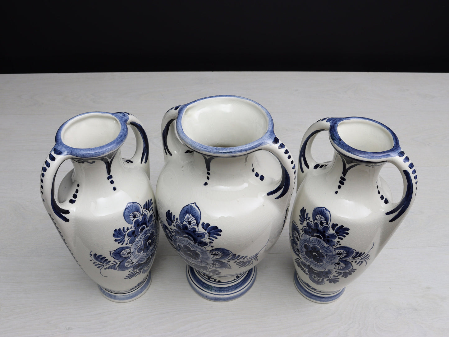 Delft Blue and White Vase Set | Delft Pottery, Decorative Vases | Vintage Home Decor