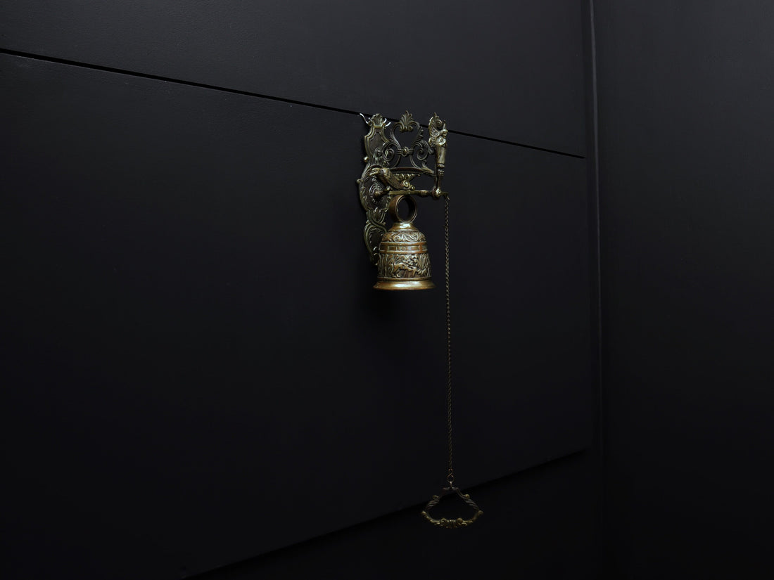 Brass Hanging Bell-Farmhouse Decor | Brass Wall Mounted Bell | Vintage Home Decor