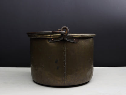 Brass Cauldron-Firewood Holder | Fireplace Decor | Copper Cauldron-Log Holder| Vintage Home Decor