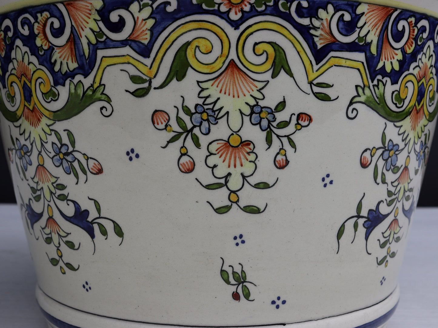 Ceramic Plant Pot-French Decor | Hand Painted-Indoor Plant Pot |Decorative Planter-Vintage Home decor