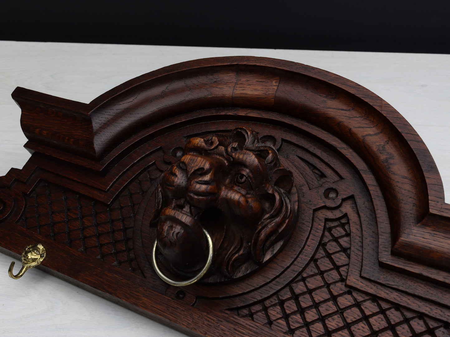 Lion Head Wood Coat Rack | Wall Mount Coat Rack | Vintage Home Decor