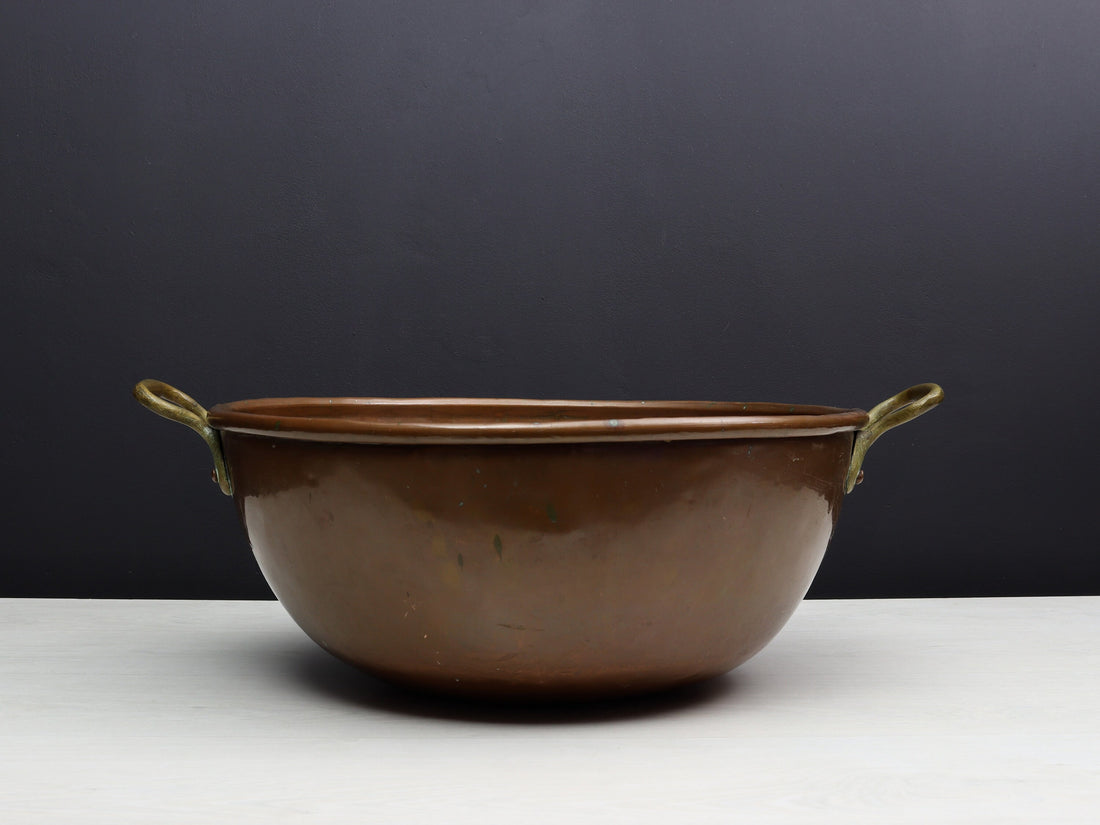 Antique Copper Pot | Farmhouse Decor |Copper Kettle | Firewood Holder- Vintage Home Decor
