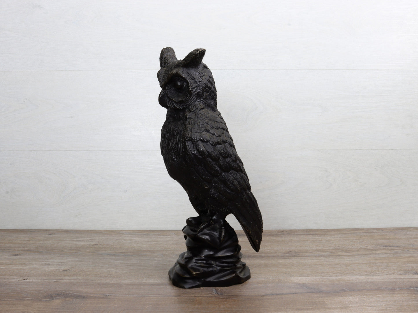 Vintage Spelter Owl Sculpture | Owl Statue-Console Table Decor |Vintage Home Decor