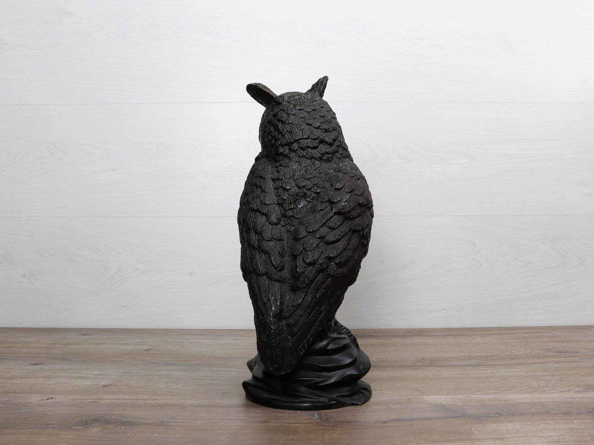 Vintage Spelter Owl Sculpture | Owl Statue-Console Table Decor |Vintage Home Decor